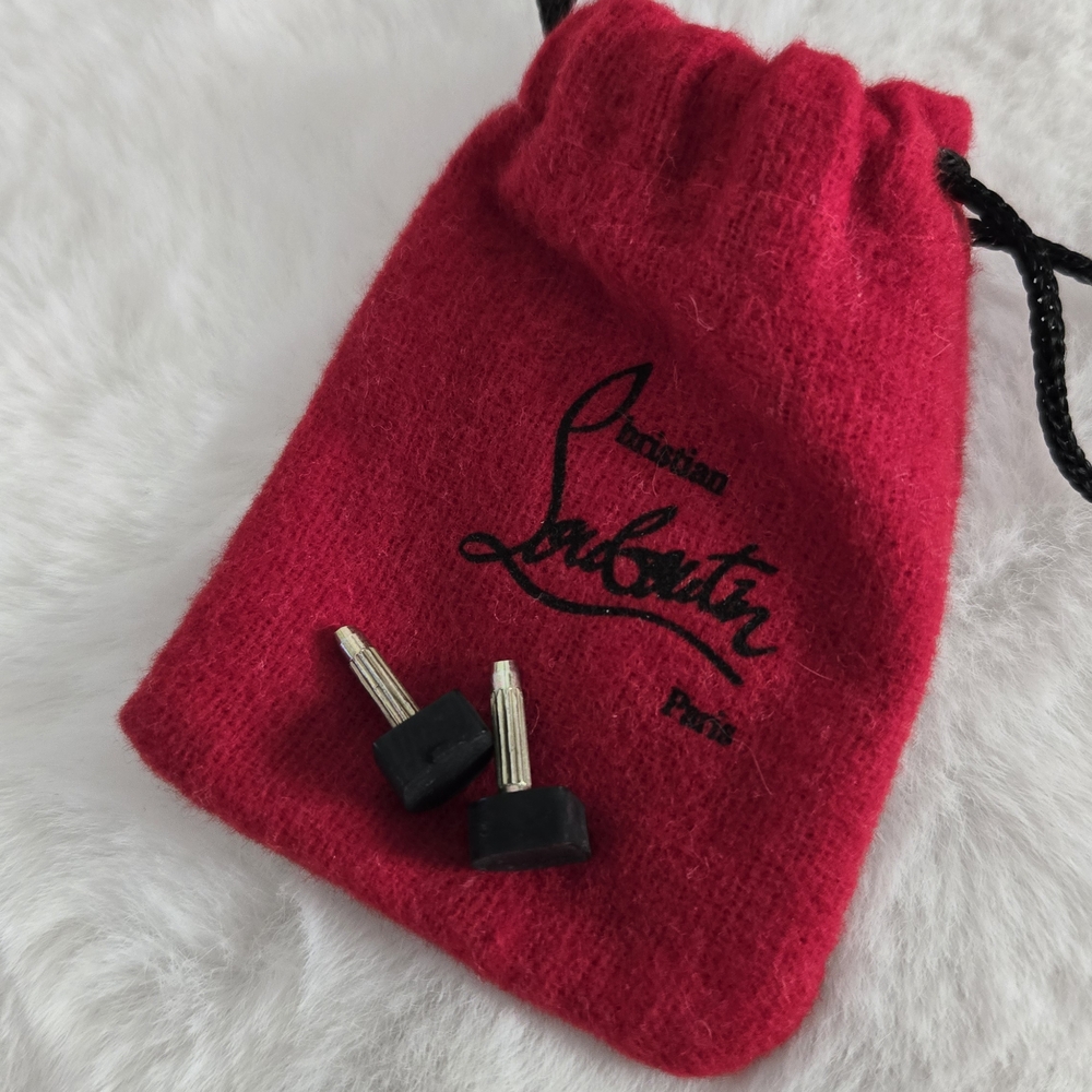 Very Prive Christian Louboutin Black Peep Toe Heels - Picture 2 of 11